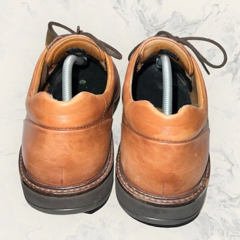 Ecco Holton Apron Toe Lace Up Cognac Brown Oxford Dress Shoe Mens Size 11